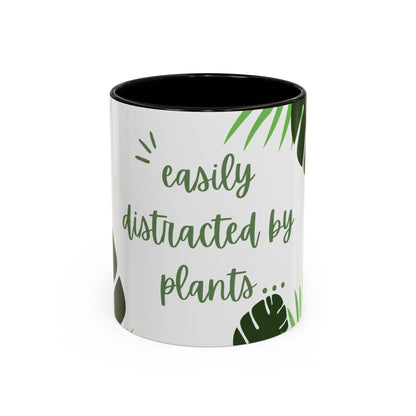 Easily Distracted by Plants Mug - Plant Lover Mug - Colorful Mugs (11oz, 15oz) with Leafy Design