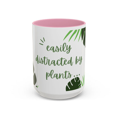 Easily Distracted by Plants Mug - Plant Lover Mug - Colorful Mugs (11oz, 15oz) with Leafy Design