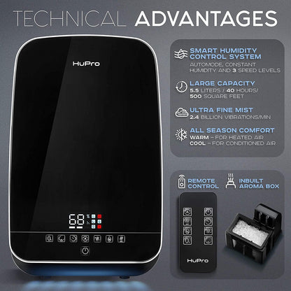 Large Capacity Home Humidifier | Quiet, Adjustable Humidifier for Bedrooms & Large Rooms