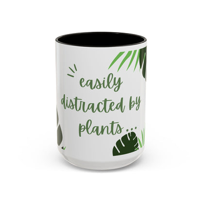 Easily Distracted by Plants Mug - Plant Lover Mug - Colorful Mugs (11oz, 15oz) with Leafy Design