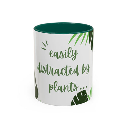 Easily Distracted by Plants Mug - Plant Lover Mug - Colorful Mugs (11oz, 15oz) with Leafy Design