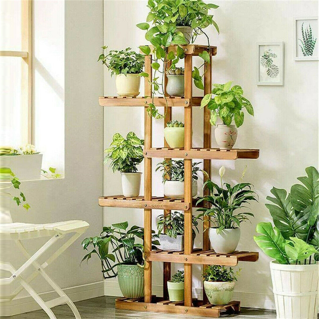 Indoor 6 Tier Wooden Plant Home Decor Stand - Chic Plant Boutique