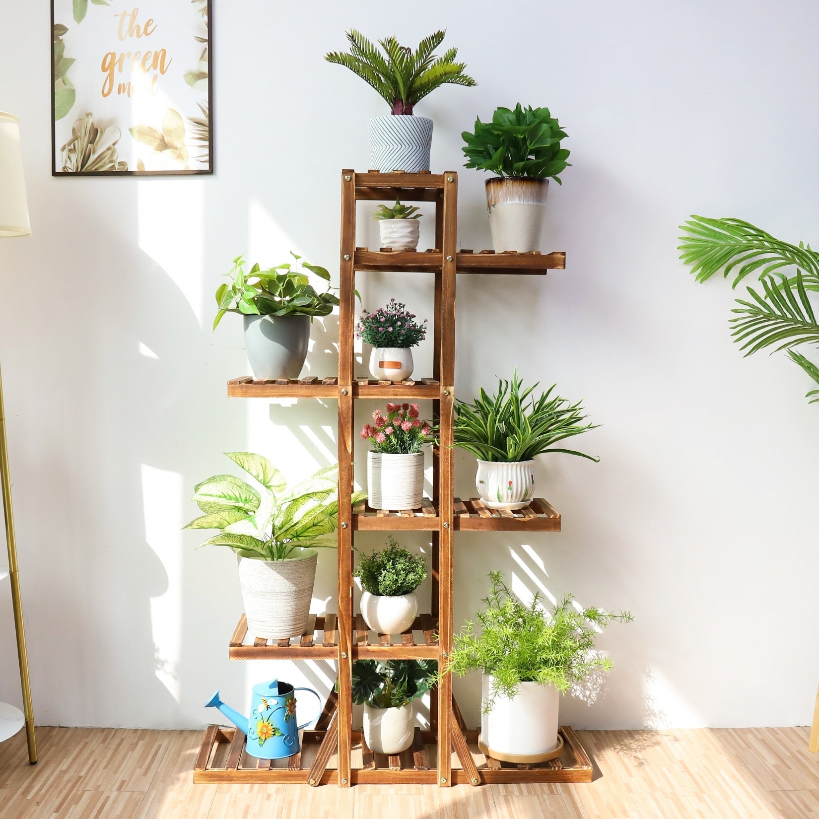 Indoor 6 Tier Wooden Plant Home Decor Stand - Chic Plant Boutique