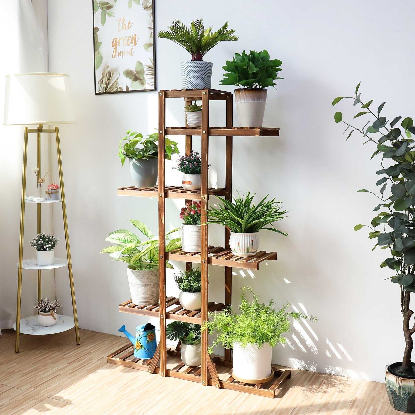 Indoor 6 Tier Wooden Plant Home Decor Stand - Chic Plant Boutique