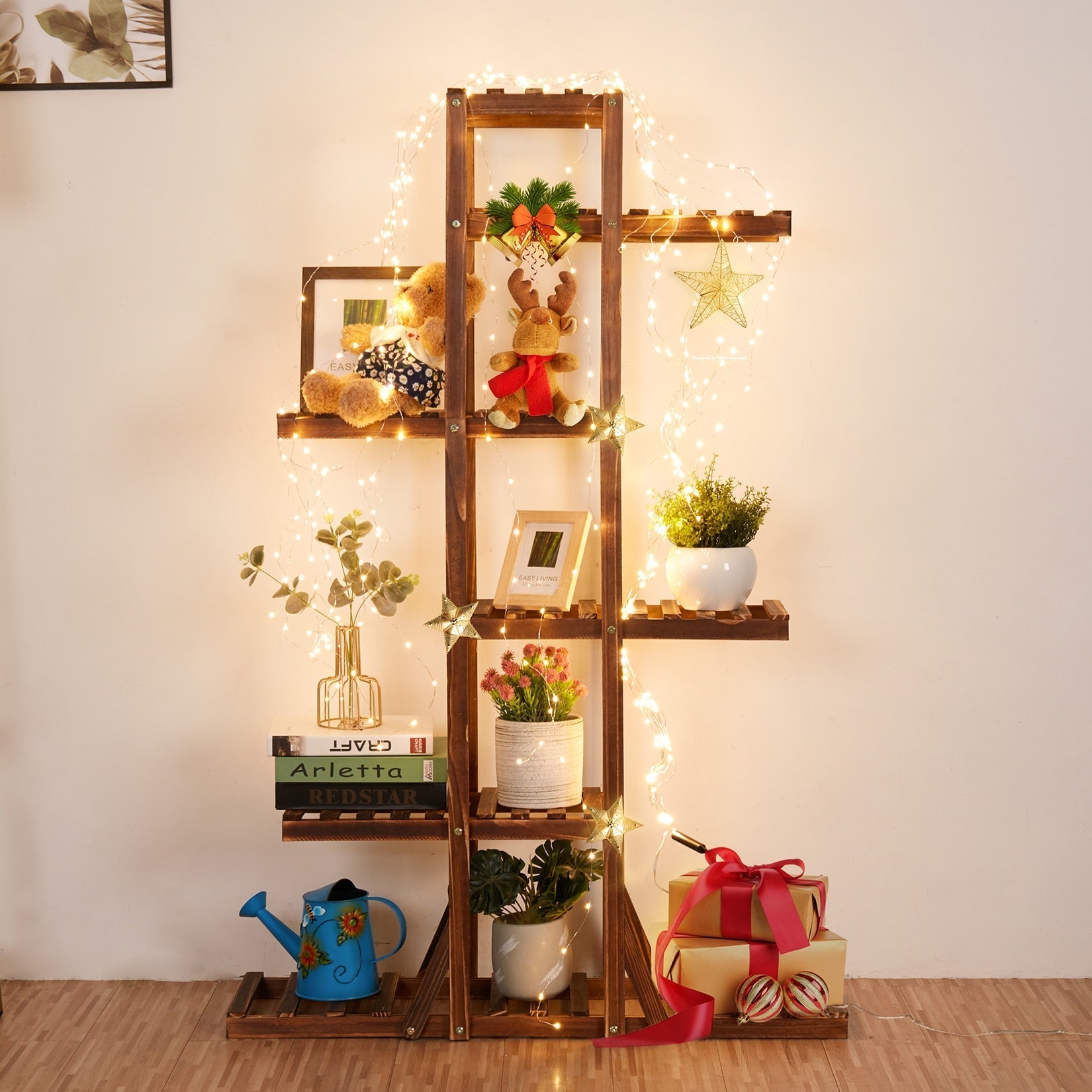 Indoor 6 Tier Wooden Plant Home Decor Stand - Chic Plant Boutique