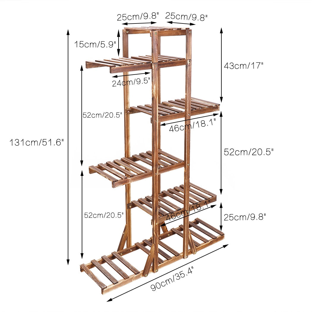 Indoor 6 Tier Wooden Plant Home Decor Stand - Chic Plant Boutique