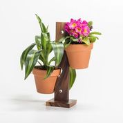 2 Pot Hanging/ Standing Plant Holder 12" x 2" base 4" x 4" - Chic Plant Boutique