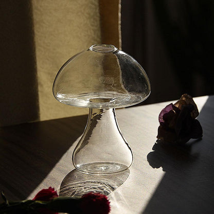 Mushroom Shaped Glass Vase Hydroponics Plant | Whimsical Hydroponic Propagation Vase