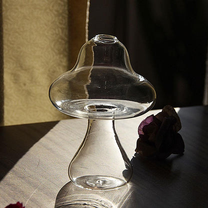 Mushroom Shaped Glass Vase Hydroponics Plant | Whimsical Hydroponic Propagation Vase